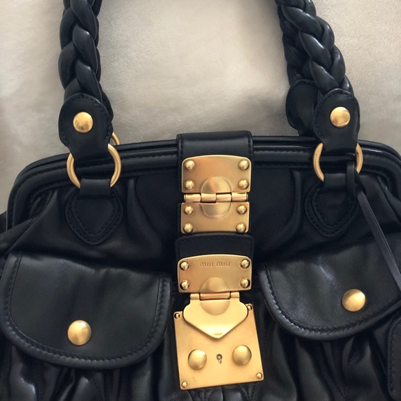 SOLD - Authentic Miu Miu Lambskin Matelasse Bag - Picture 4 of 8